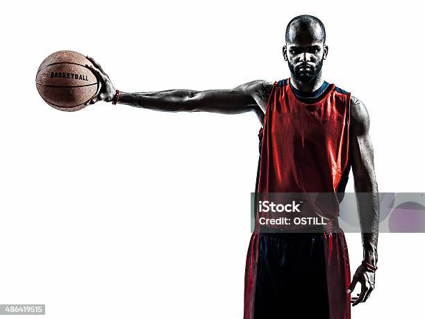 African Man Basketball Player Silhouette Stock Photo - Download Image Now - Basketball Player, Adult, Adults Only