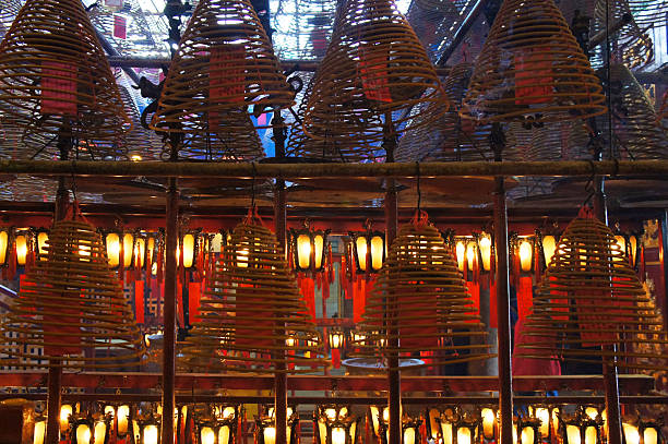 istock Lanterns and aromatic spirals at the Man Mo Temple 486420171