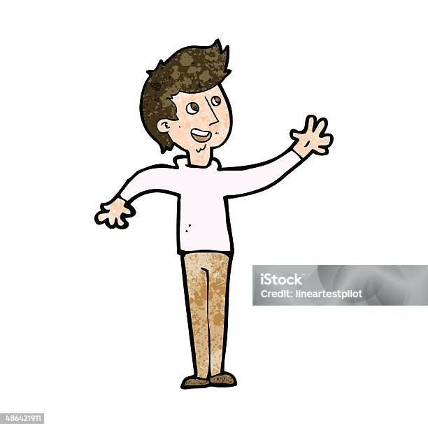 Man Waving Vector Cartoon Man Waving Stock Illustration - Download Image Now - Adult ...
