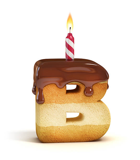 istock Birthday cake font letter B 486425146
