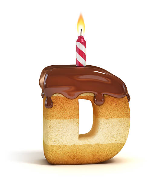 istock Birthday cake font letter D 486425158