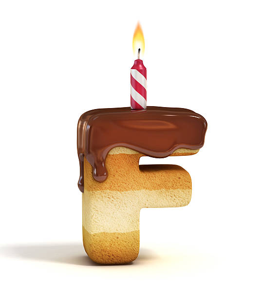 istock Birthday cake font letter F 486425160
