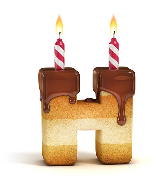 istock Birthday cake font letter H 486425166