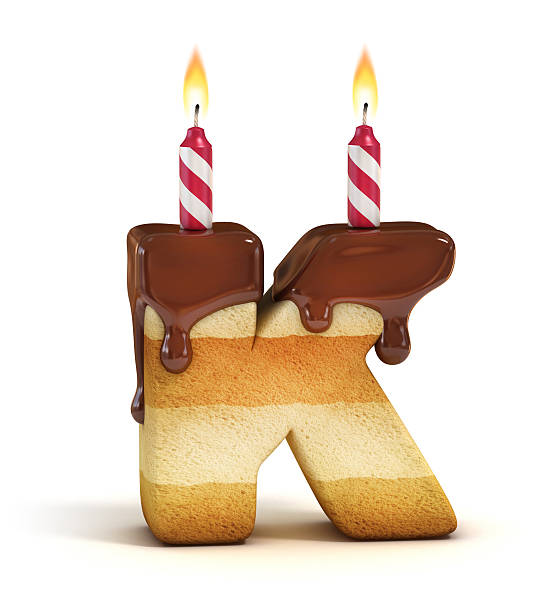 istock Birthday cake font letter K 486425168