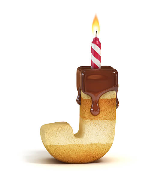 istock Birthday cake font letter J 486425170