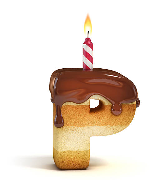 istock Birthday cake font letter P 486425174