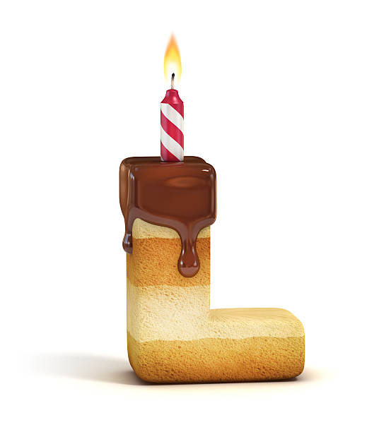 istock Birthday cake font letter L 486425178