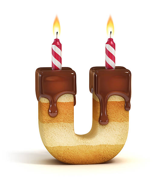 Birthday cake font letter U