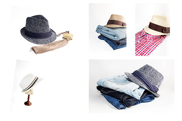 istock Set of various clothes and accessories  isolated on white 486427166