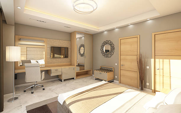 istock Hotel Room In Bright Colors 486431252
