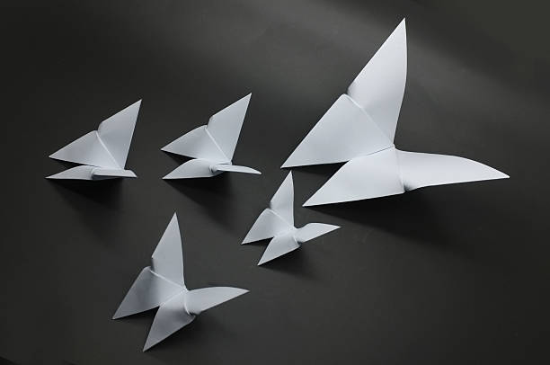 istock White origami butterfly paper 486432096