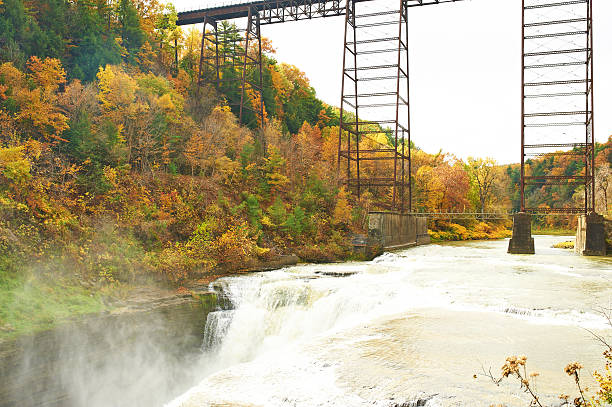 istock Autumn scene of waterfalls and gorge 486433410