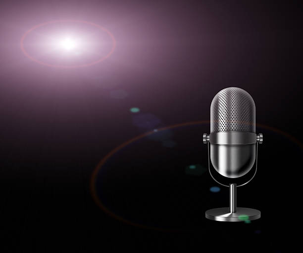 istock Vintage metal microphone. 486435930