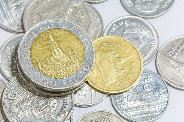 istock Thailand coins money on a white background. 486436420