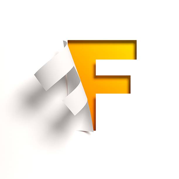 istock Curl paper font letter F 486437602