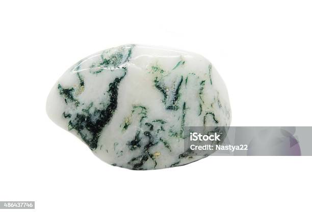 Moss Agate With Chalcedony Geological Crystal Stock Photo - Download Image Now - 2015, Abstract, Agate