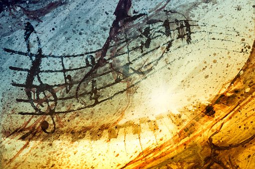Music notes with piano and background Texture