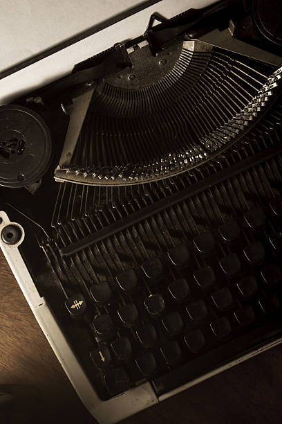 istock Top view of typewriter,vintage color. 486440225