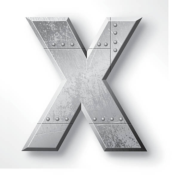 металлические буква x - roman numeral stock illustrations
