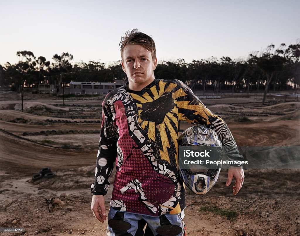 Step into my arena Portrait of a dirtbike race standing in his race gearhttp://195.154.178.81/DATA/i_collage/pi/shoots/783228.jpg Motorcycle Racing Stock Photo