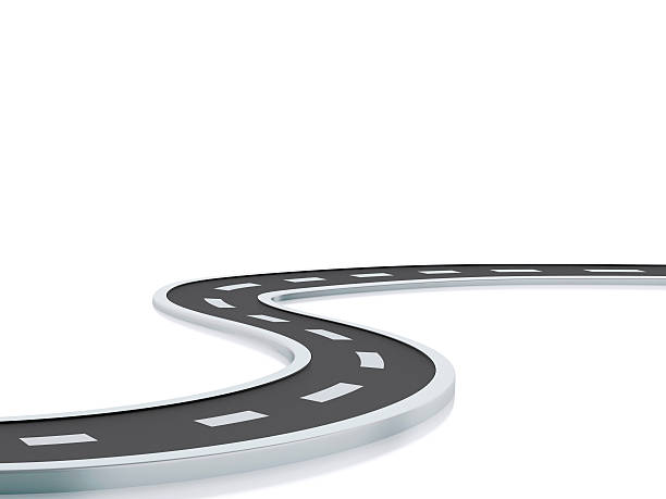 istock 3d illustration of curved road. 486442526