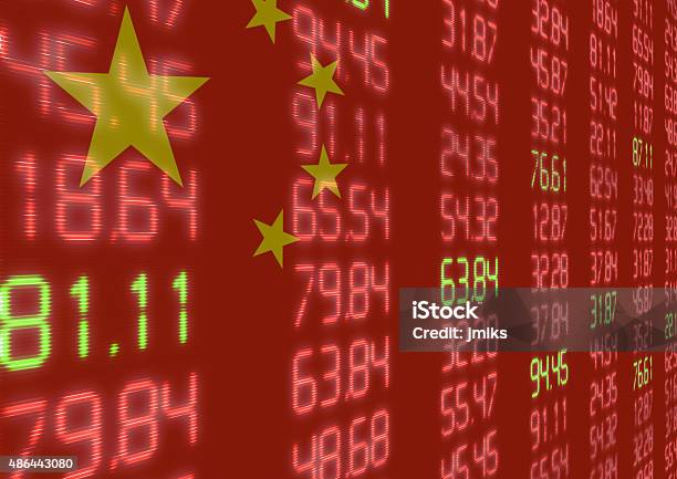 Chinese Stock Market Down Stock Photo - Download Image Now - 2015, Chart, China - East Asia