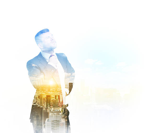 istock transparent silhouette of a businessman 486443386