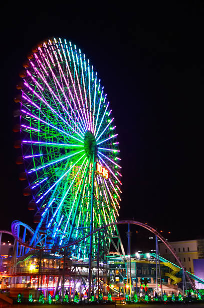 istock Yokohama Cosmoworld panoramic view over the bridge at night, Japan 486443503