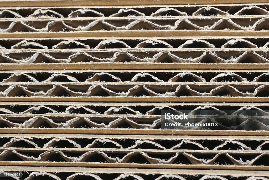 Corrugated Cardboard Macro Texture Corrugated cardboard close up texture. Box - Container Stock Photo