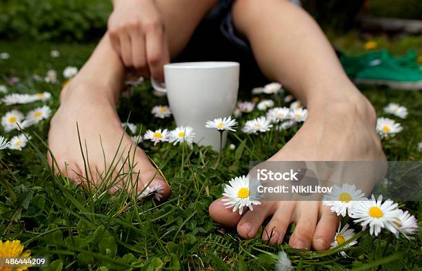 Relax Stock Photo - Download Image Now - Barefoot, Flower, Meadow