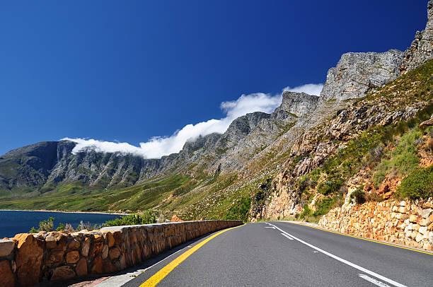 Mountain landscape on Route 44 - Western Cape, South Africa Beautiful mountain scenery along Route 44 in the Western Cape province of South Africa.  gordons bay stock pictures, royalty-free photos & images