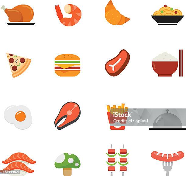 Food Icon Flat Full Colors Design Stock Illustration - Download Image Now - Icon Symbol, Ios - Greece, Alcohol - Drink