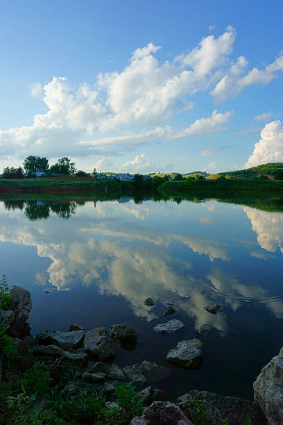 istock landscape  village  Lake  Woods 486445544