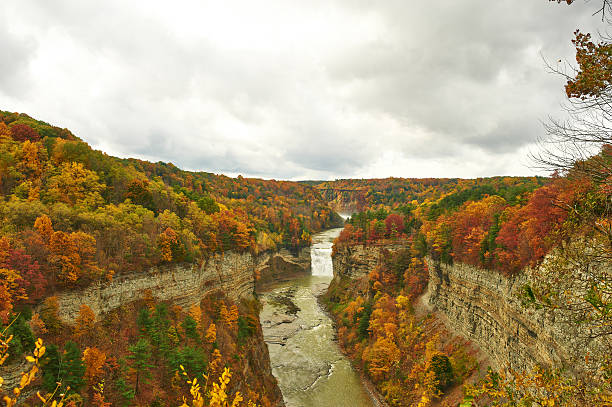 istock Autumn scene of waterfalls and gorge 486445686