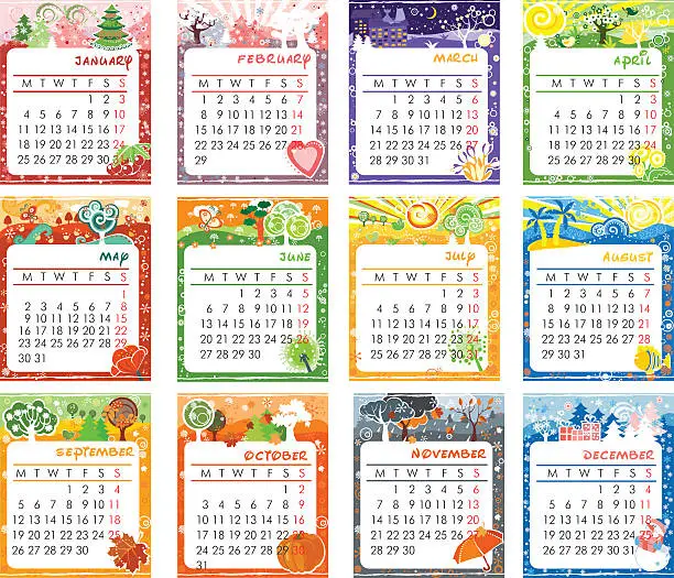 Vector illustration of Calendar 2016 design