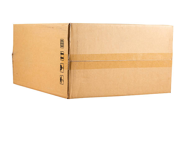 istock Closed shipping cardboard box isolated 486449834