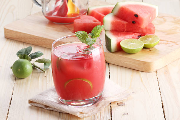 istock Healthy watermelon lime juice and fresh watermelon 486450032
