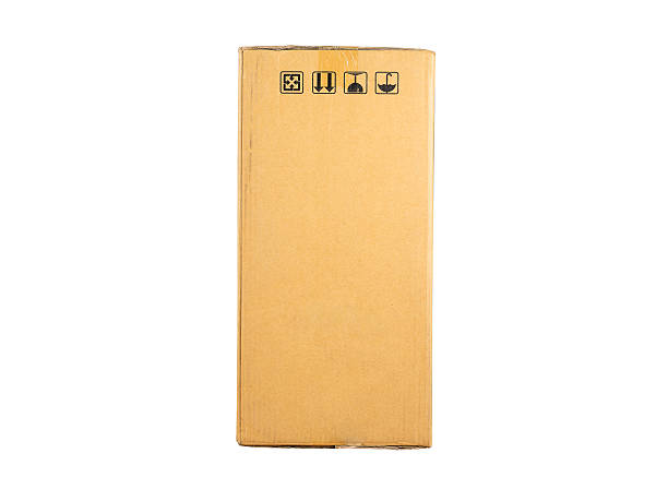 istock Closed shipping cardboard box isolated 486450636