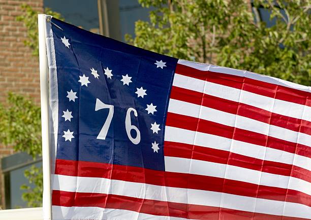 istock Old United States 76 Flag On Parade 486451386