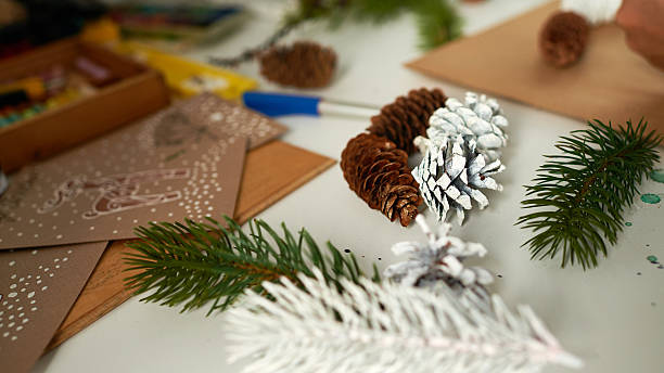 istock Like snow on twig and pine cones 486451622