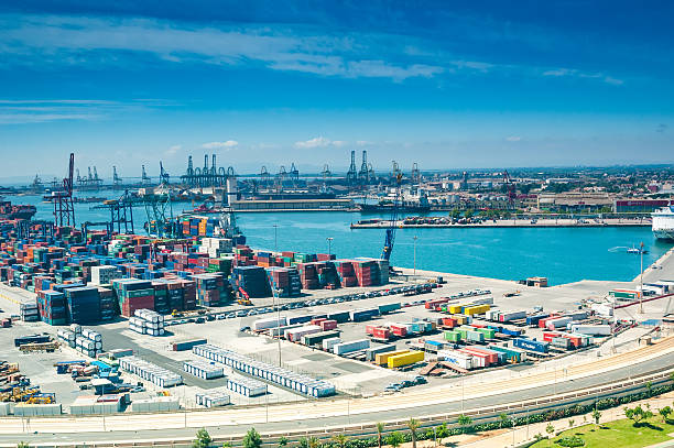 istock View above on sea port in Valencia, Spain 486452170