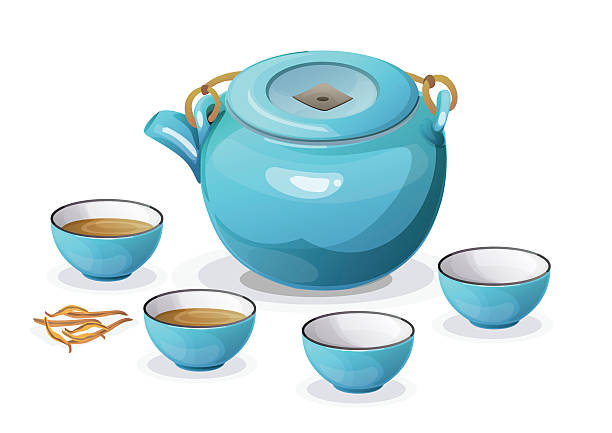ティーのセット - chinese tea点のイラスト素材／クリップアート素材／マンガ素材／アイコン素材