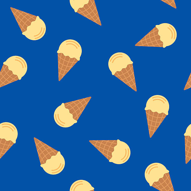 ice cream cone pattern - dondurma illüstrasyonlar stock illustrations