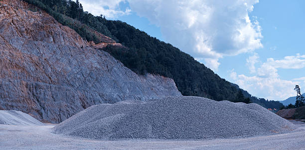 XXL panorama Beautiful quarry. Made from multiple vertikal hi-res photos. Enjoy schutt stock pictures, royalty-free photos & images