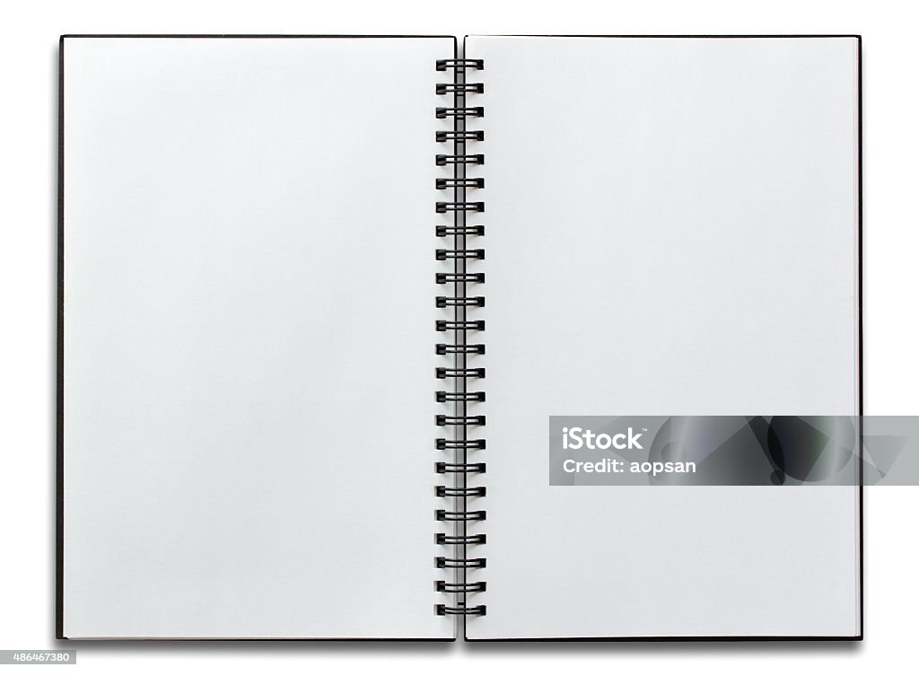 open white spiral notebook isolated open white spiral notebook isolated on white Spiral Notebook Stock Photo