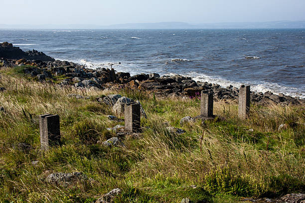 Concrete posts on Crammond Island, Edinburgh, Scotland