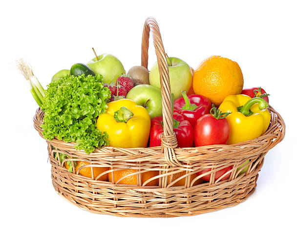 istock Basket with fruits and vegetable 486467832