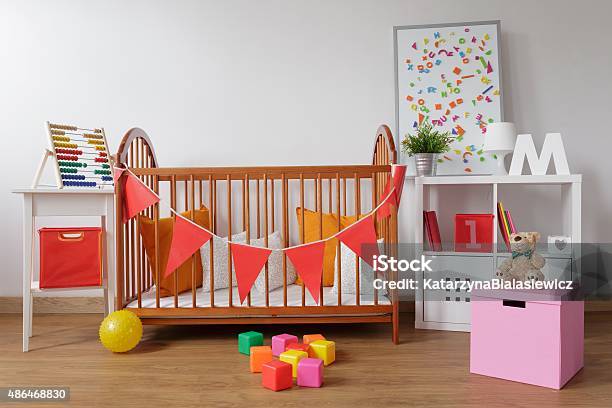Stylish Room For Babygirl Stock Photo - Download Image Now - 12-17 Months, 2015, Apartment
