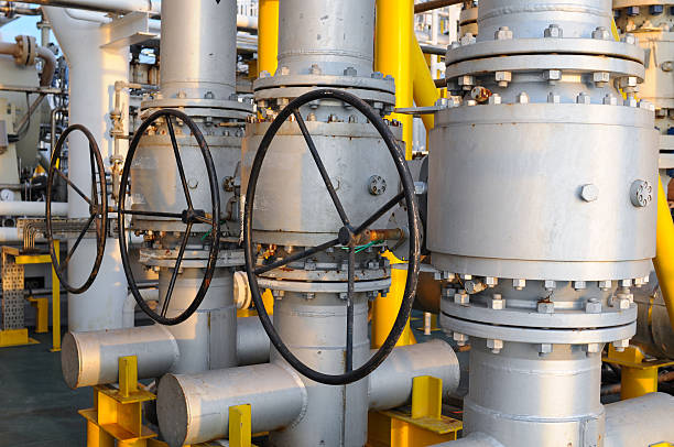 Valves manual in the process. Valves manual in the process. Production process used manual valve to control the system oil wellhead stock pictures, royalty-free photos & images