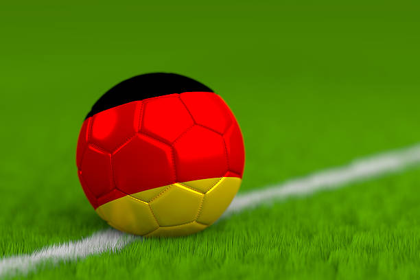 istock soccer ball with german flag 486471337